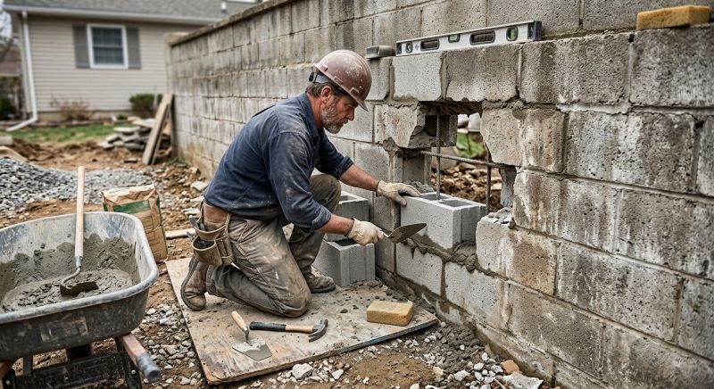 Block Wall Repair in Upatoi, GA