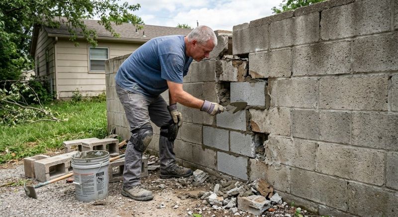 Cinder Block Wall Repair in Salem, AL
