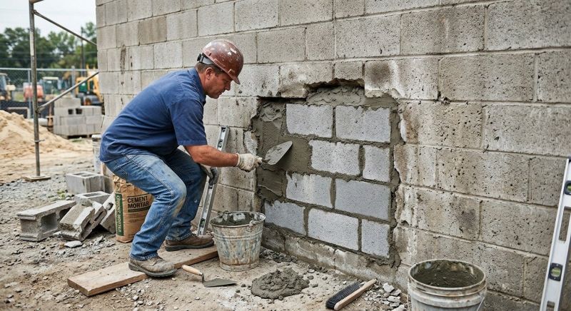Cinder Block Wall Repair in Salem, AL