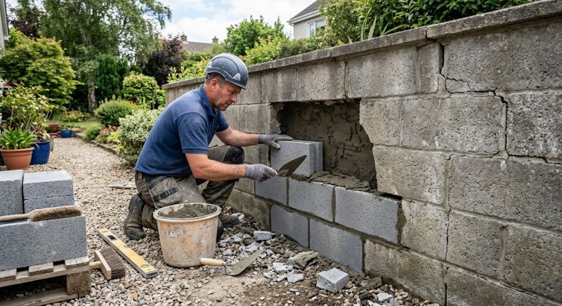 Concrete Block Wall Repair in Columbus, GA