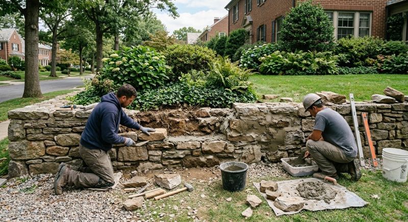 Stone Wall Repair in Fort Mitchell, AL
